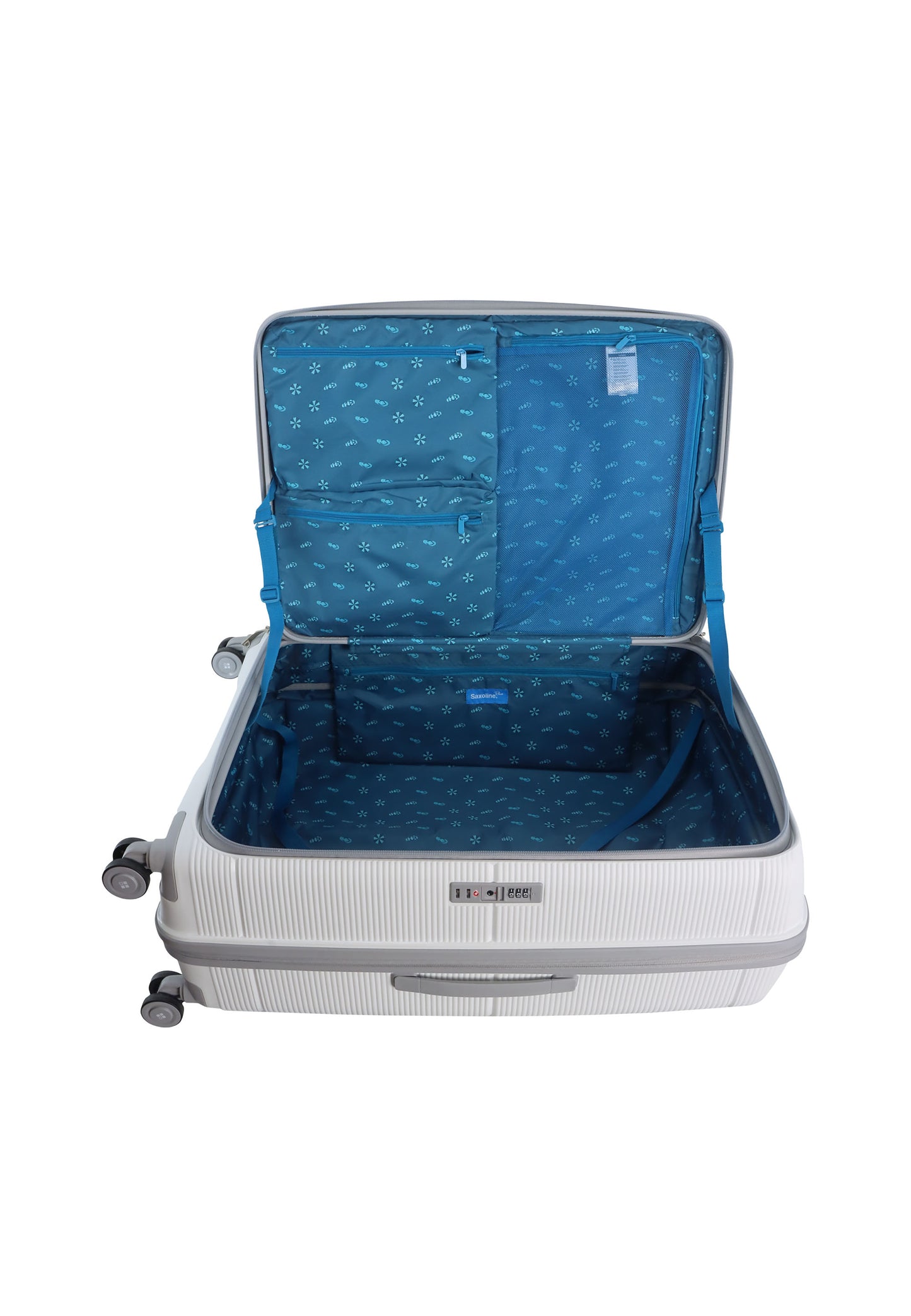 Saxoline Blue Boho Hard Luggage / Trolley / Suitcase White