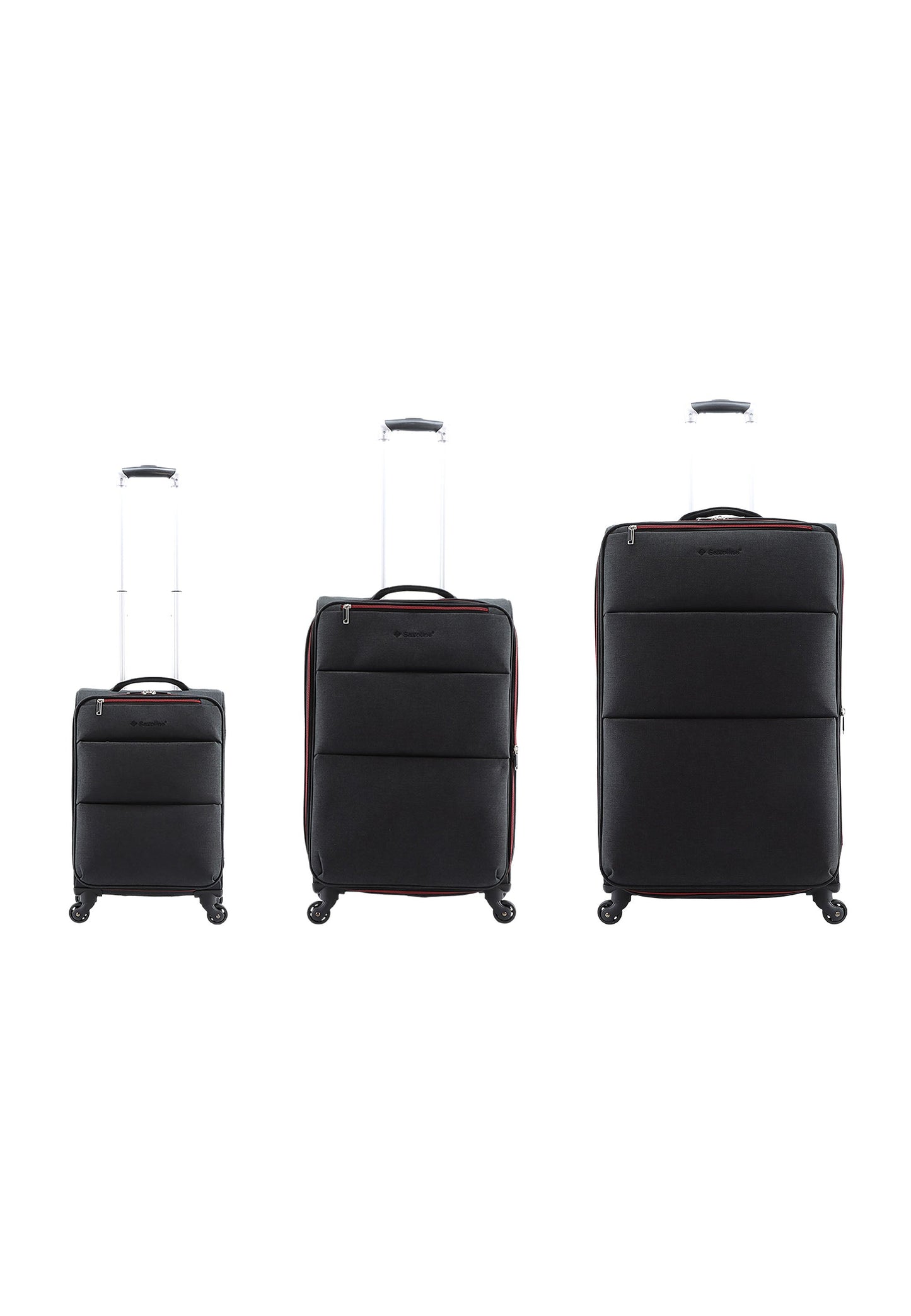 Saxoline Relax Red zipper Soft Luggage / Trolley / Suitcase Anthracite