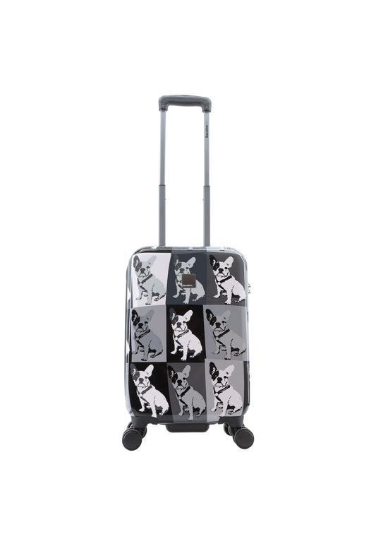 Saxoline Blue Bulldog Monochrome Handluggage Hard Suitcase / Luggage / Trolley - 55 cm (Small)