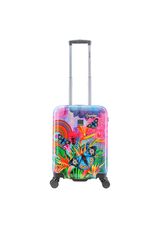 Saxoline Blue Butterfly Nature Handluggage Hard Suitcase / Luggage / Trolley - 55 cm (Small)