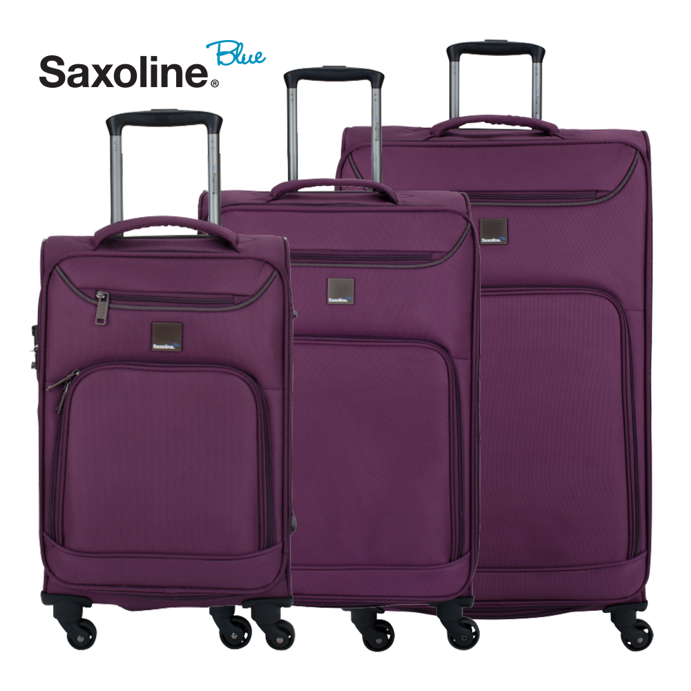 Ultra light weight stylish Saxoline Blue soft trolley set