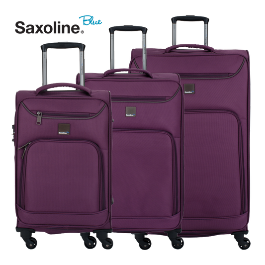 Ultra light weight stylish Saxoline Blue soft trolley set