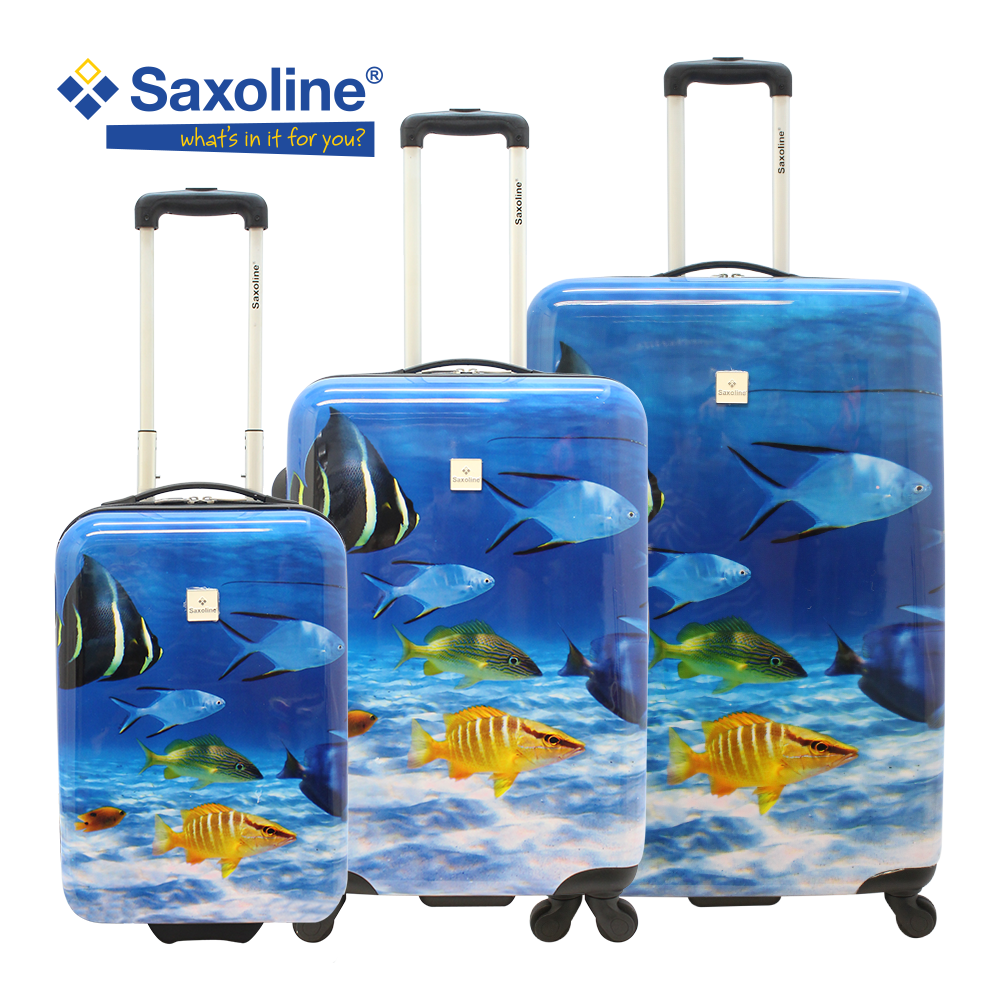 Saxoline hard luggage with 4 wheels/luggageandbagsstore