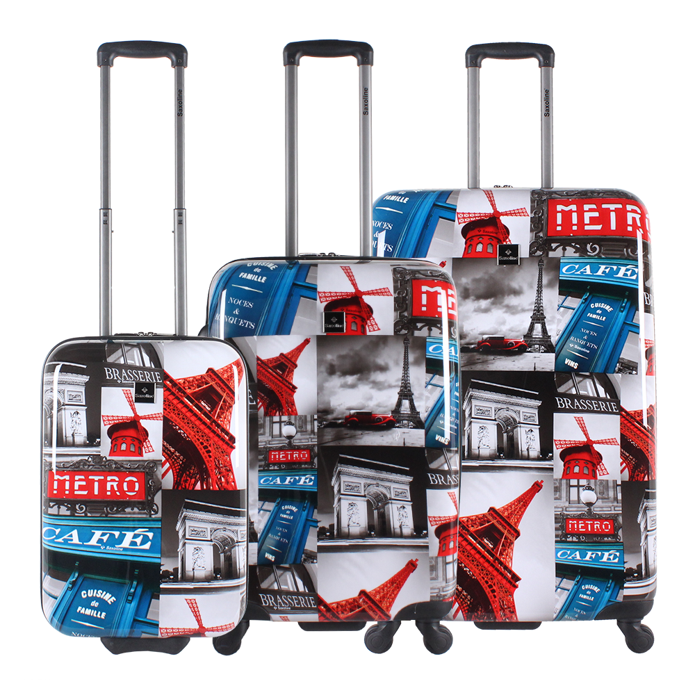 luggage with eifel tower print Saxoline | luggageandbagsstore Hk