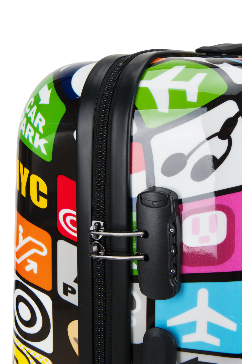 colourful printed luggage of Saxoline | luggage and bag store Hk