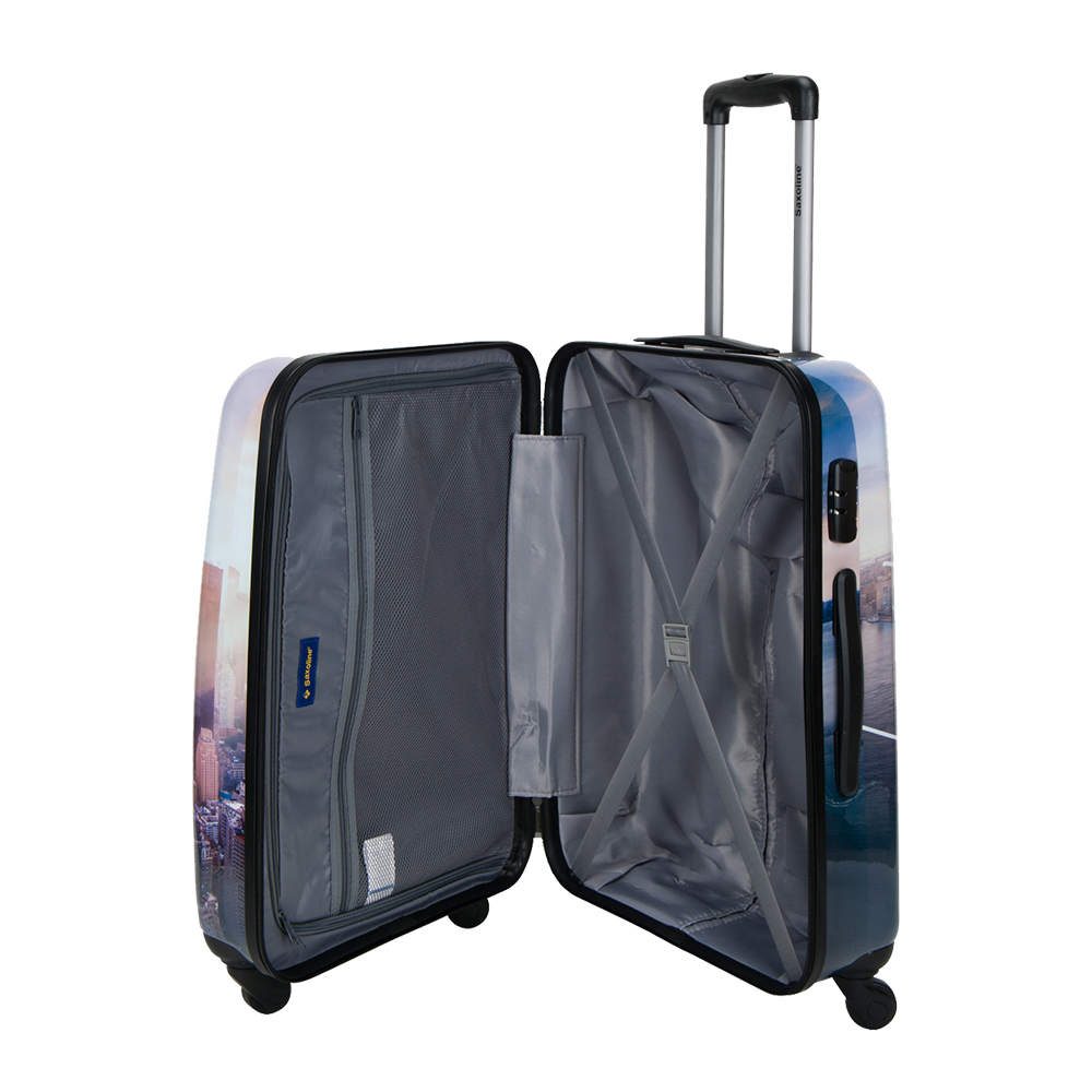 suitcases, trolleys, hard cases with print and 4 wheels Saxoline