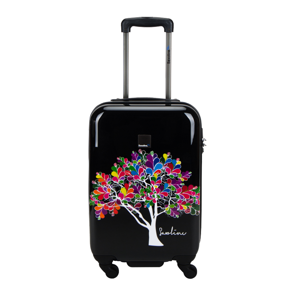 Hard hand luggage Saxoline blue with Magic tree print