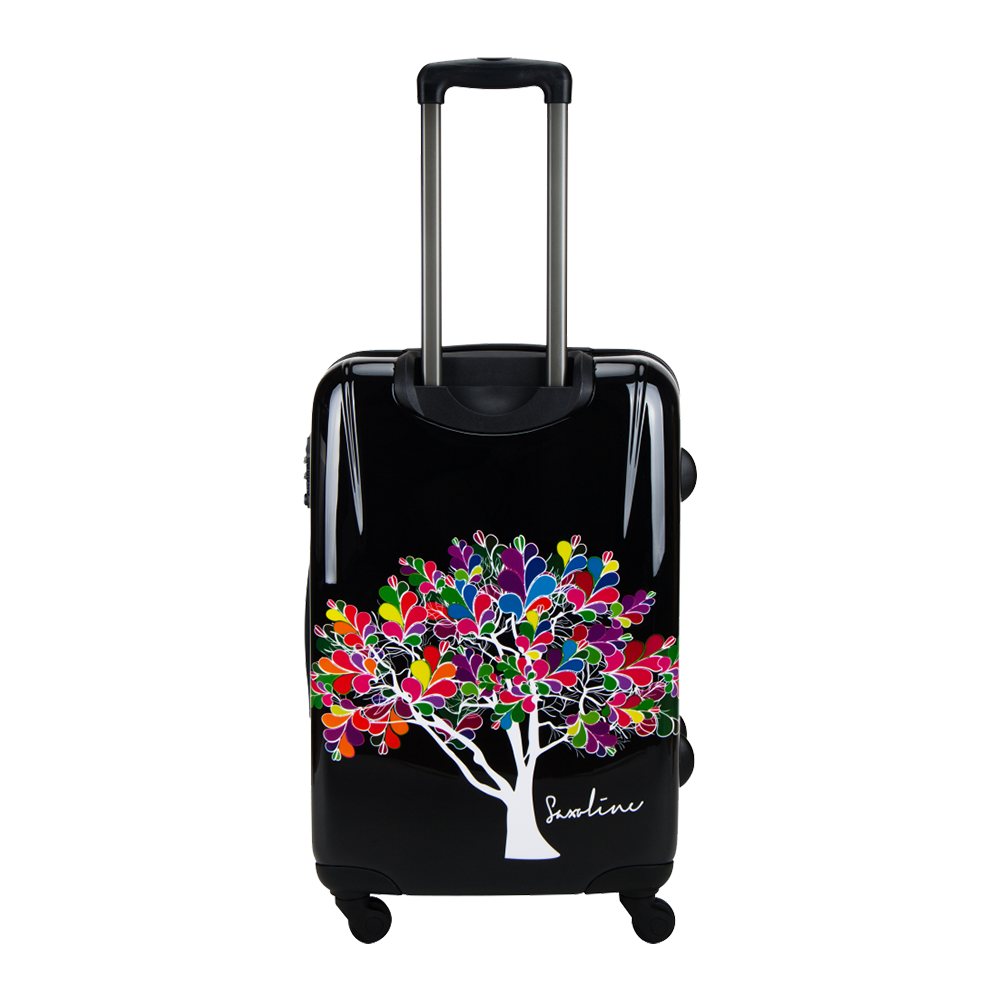 Hard luggage Saxoline blue with Magic tree print