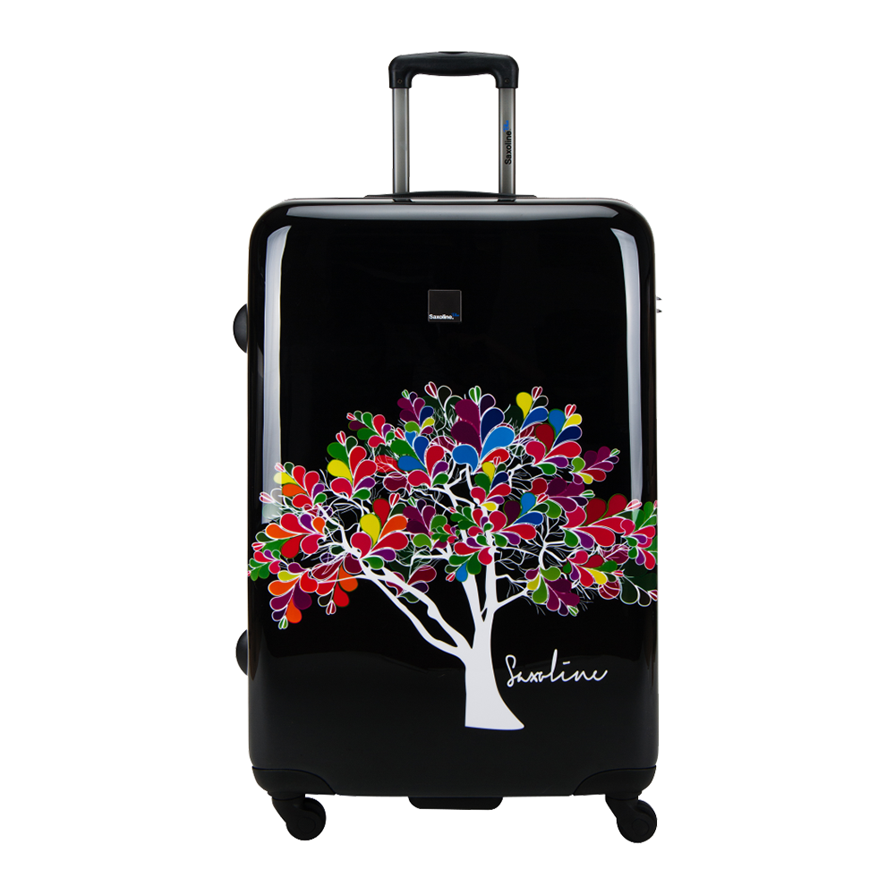 Hard luggage Saxoline blue with Magic tree print