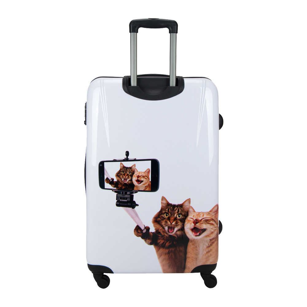 luggage with selfie print of Saxoline Blue | Hong Kong