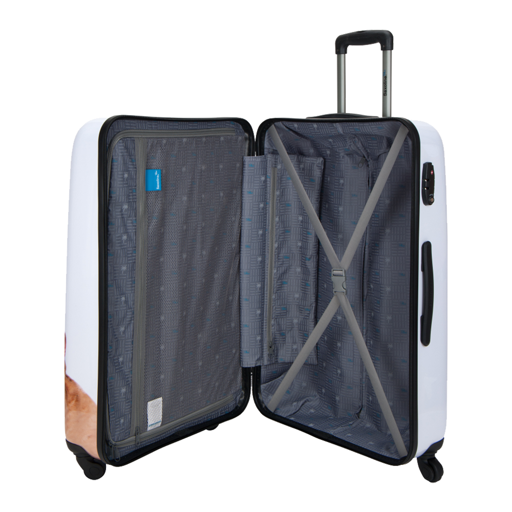 Saxoline blue polycarbonate luggage | luggageandbagsstore