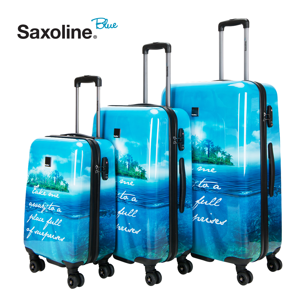 3 piece luggage set Saxoline Blue Island | luggageandbagsstore