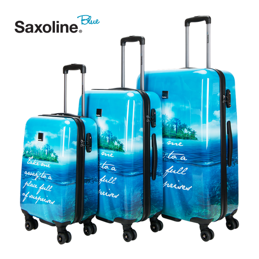 3 piece luggage set Saxoline Blue Island | luggageandbagsstore