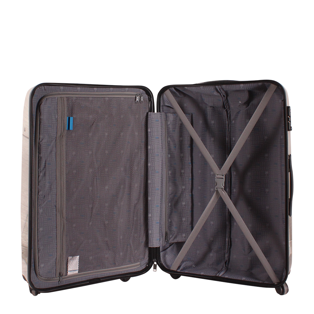 Printed hard luggage of Saxoline blue | luggageandbagsstore