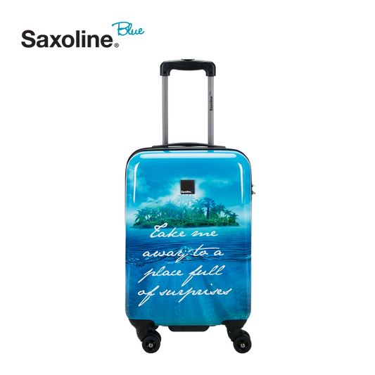 Colourful printed handluggage from Saxoline blue