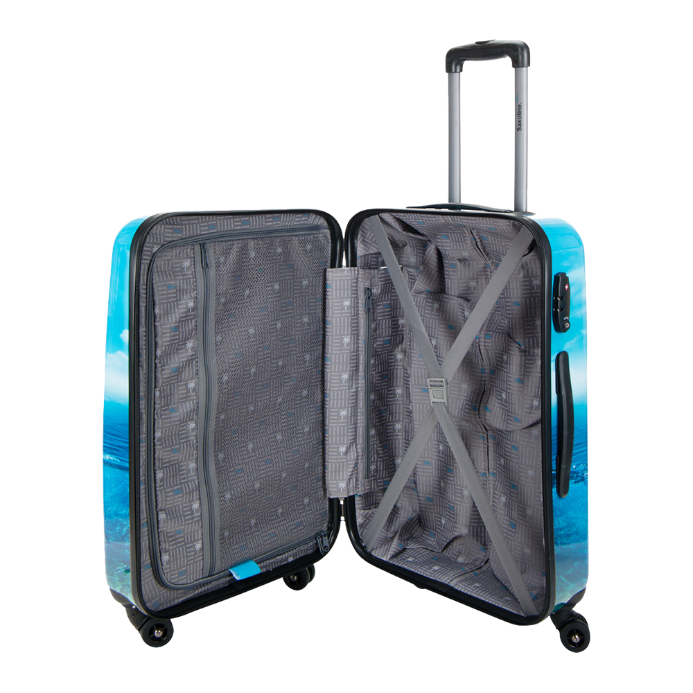 Colourful printed luggage from Saxoline 