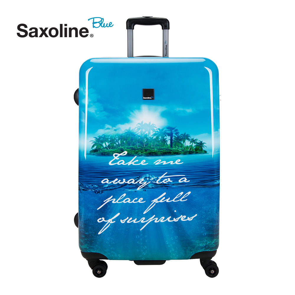 Printed hardshell suitcase of Saxoline Blue | luggageandbagsstore