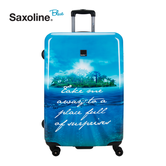 Printed hardshell suitcase of Saxoline Blue | luggageandbagsstore