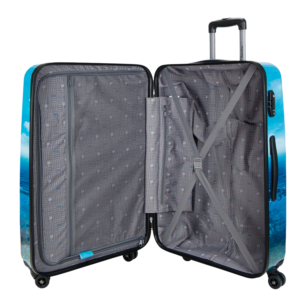 Printed Saxoline Blue trolley case | luggageandbagsstore.com