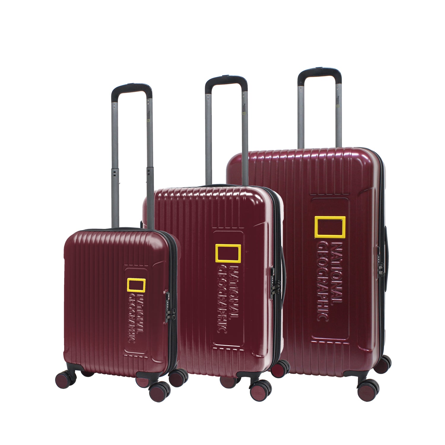 Burgundy Nat Geo luggage set