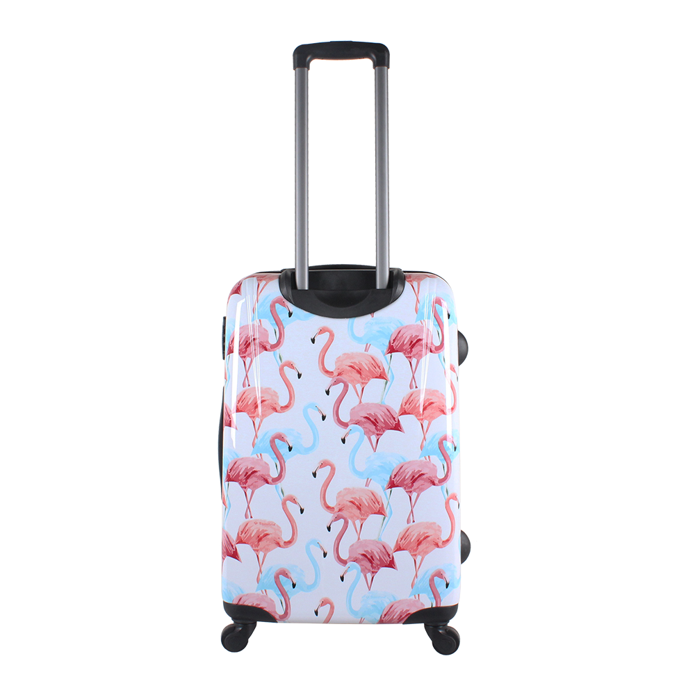 Printed hard luggage Saxoline with flamingo print | HK