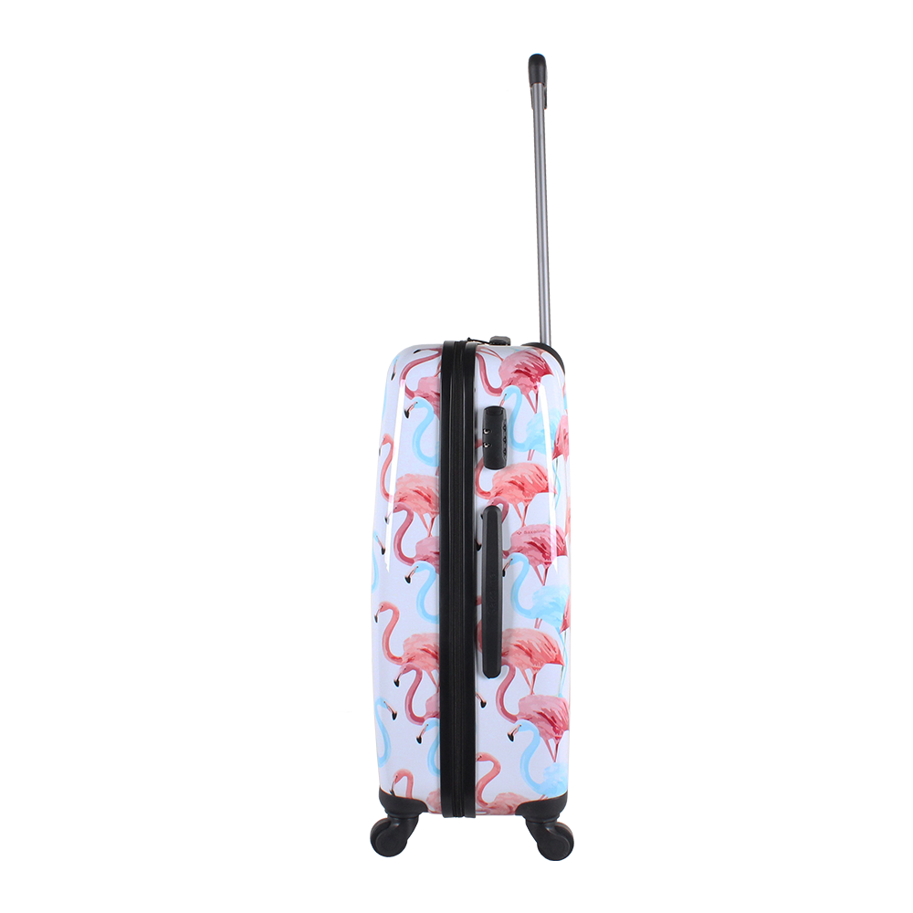 Saxoline printed hard trolley cases with  flamingo print | HK