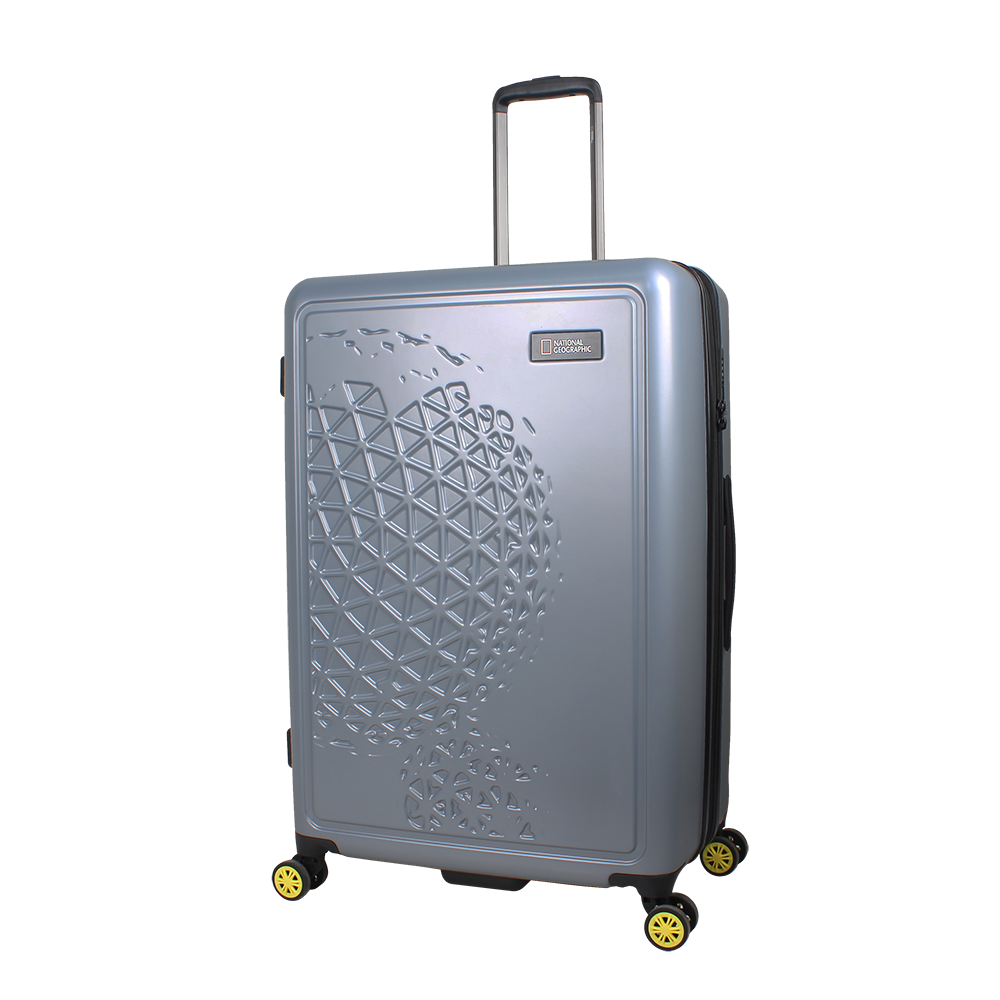 Silver Nat Geo Globe ABS suitcase