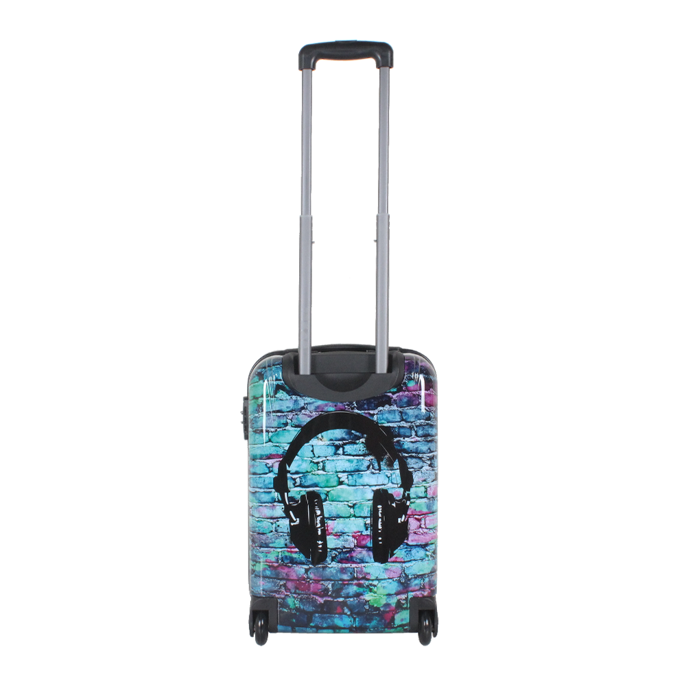 small hard trolley case with Headphones print Saxoline | Hk