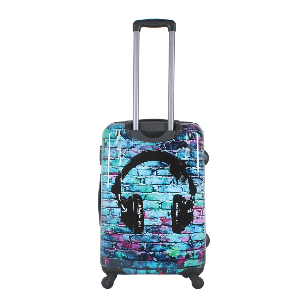 printed hard suitcase Saxoline with Headphone | Hong Kong