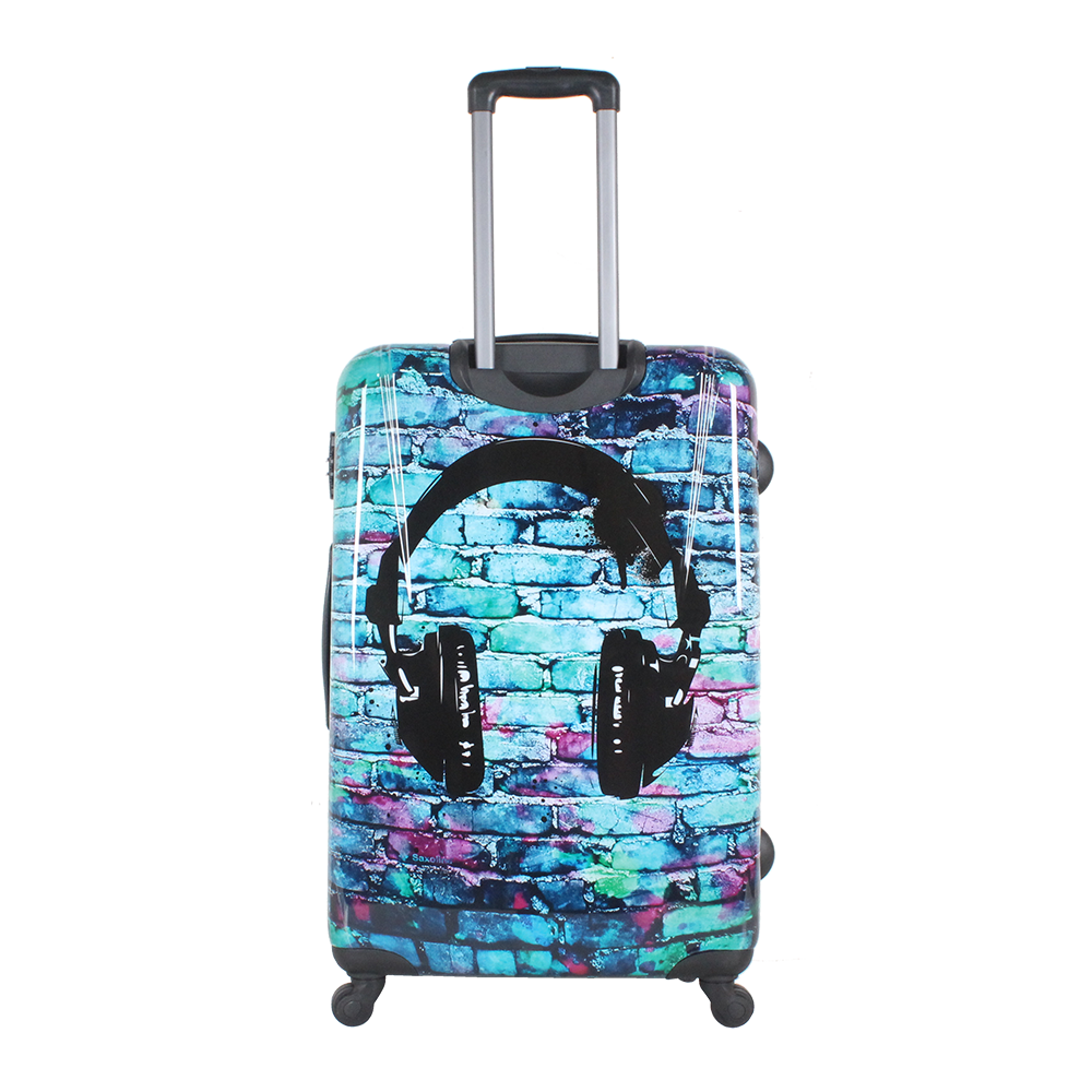 Hard trolley cases with 4 wheels Saxoline printed Headphone