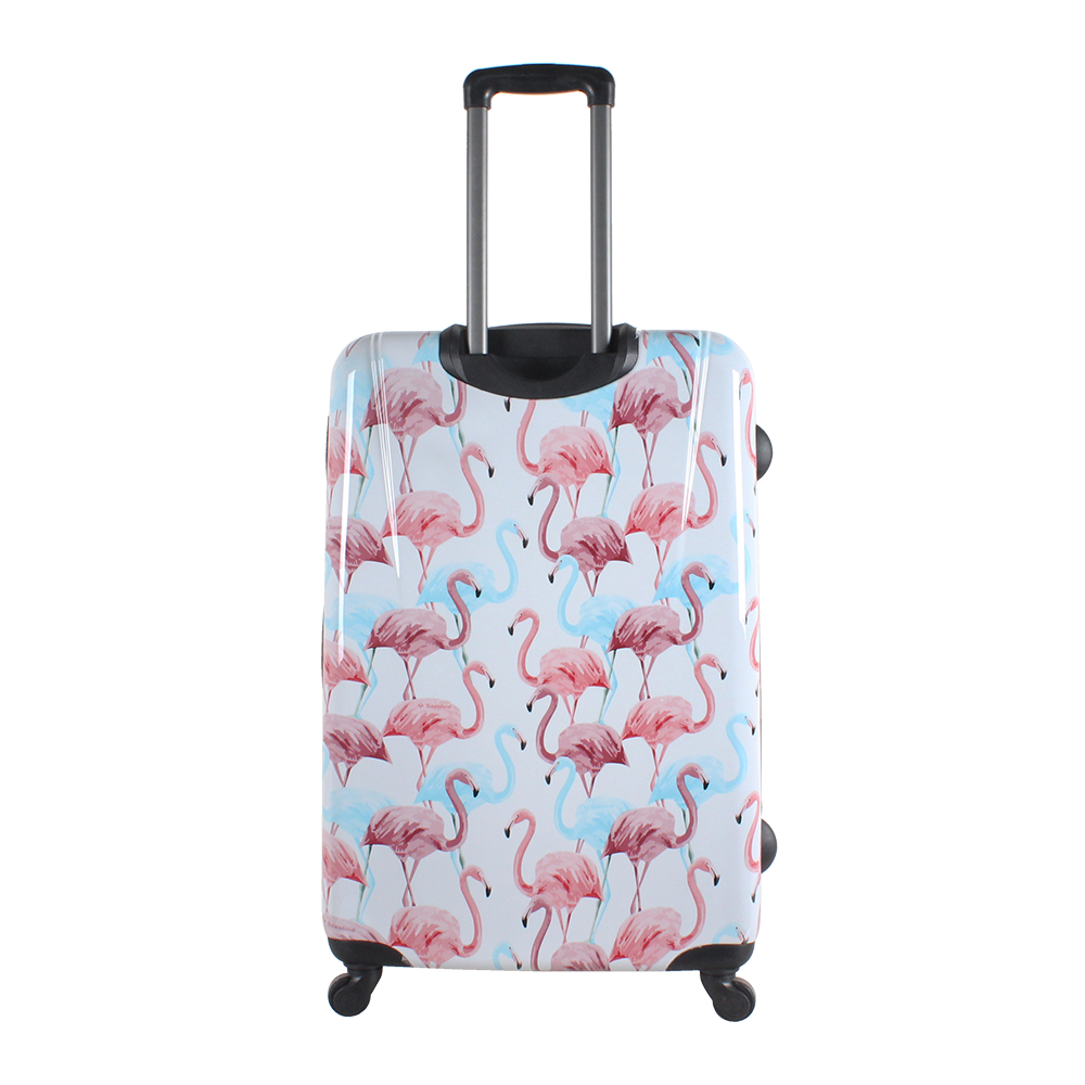 Hard luggagage with beautiful flamingo prints Saxoline | HK