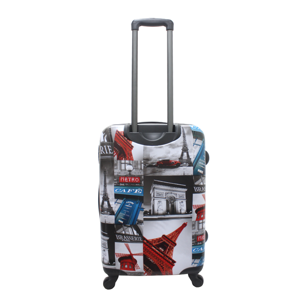 Medium size hard luggage with print Saxoline