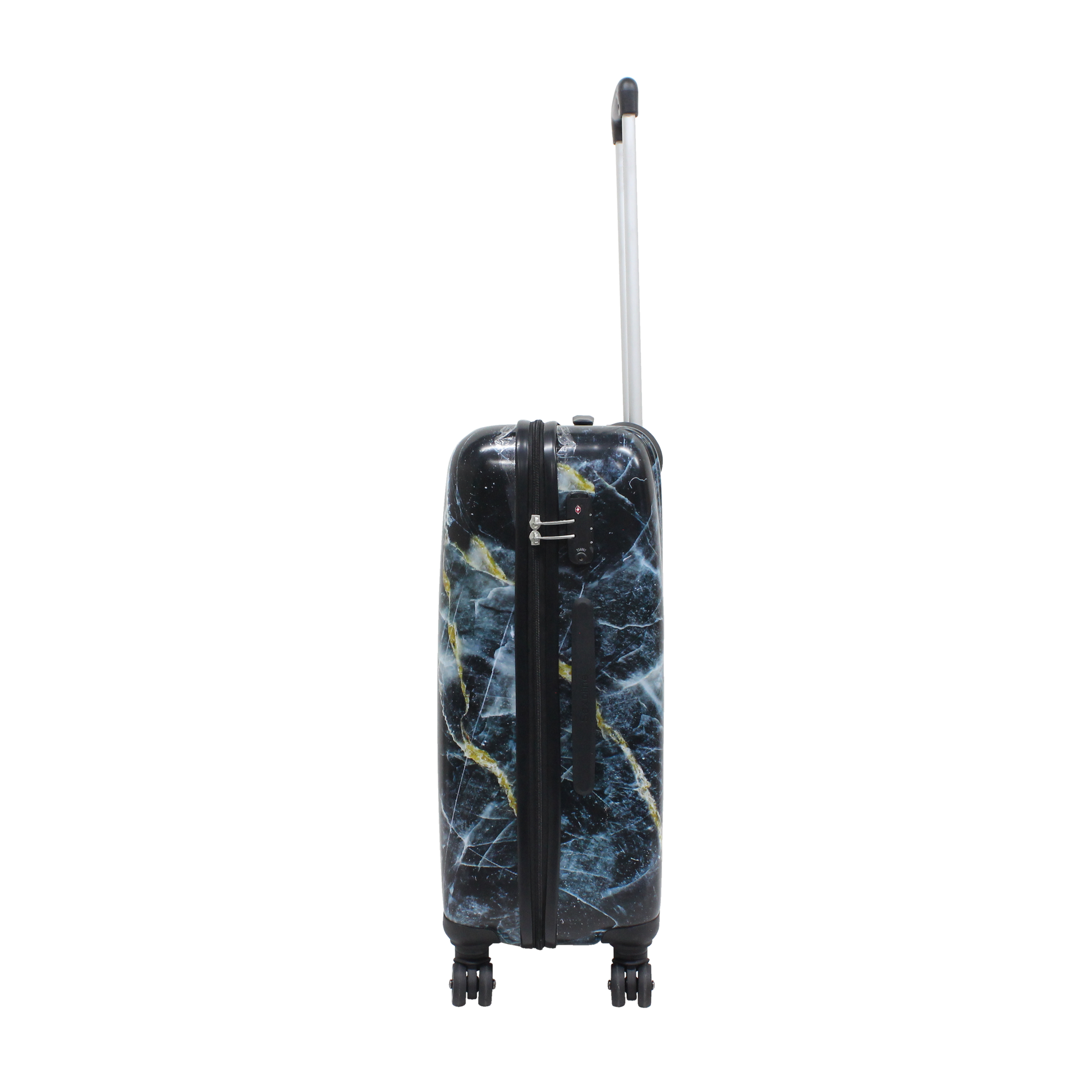 Famous Saxoline hard luggage with print.