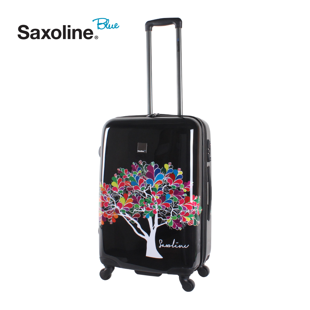 Printed hard shell trolley Saxoline blue Medium | HK