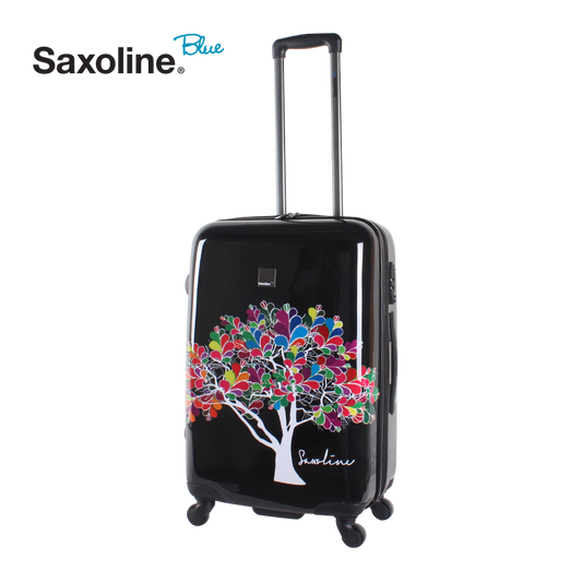 Printed hard shell trolley Saxoline blue Medium | HK