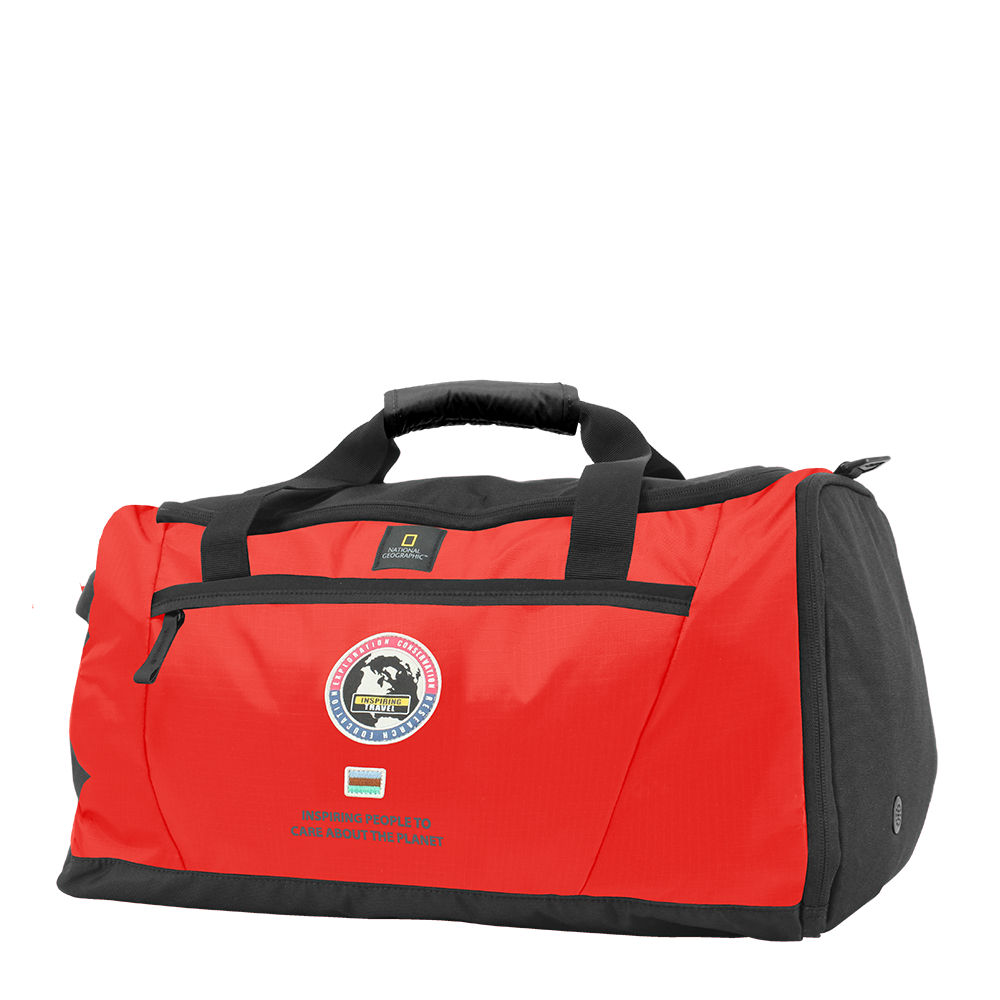 red national geographic bag