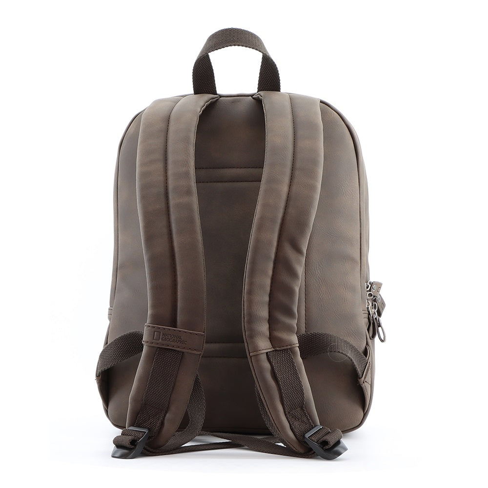 Nat Geo Slope small PU leather backpack.