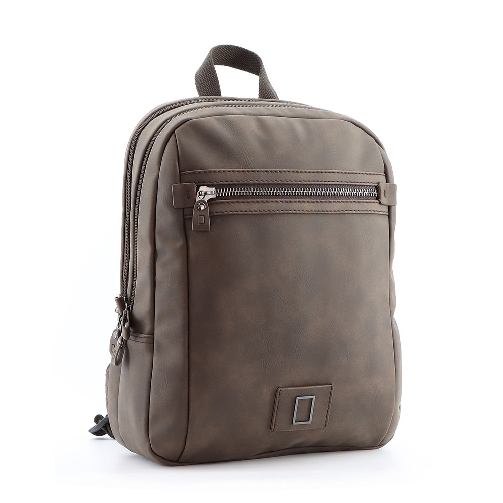 Nat Geo Slope small PU leather backpack.