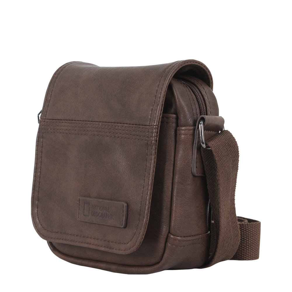 Brown PU shoulder bag of national geographic