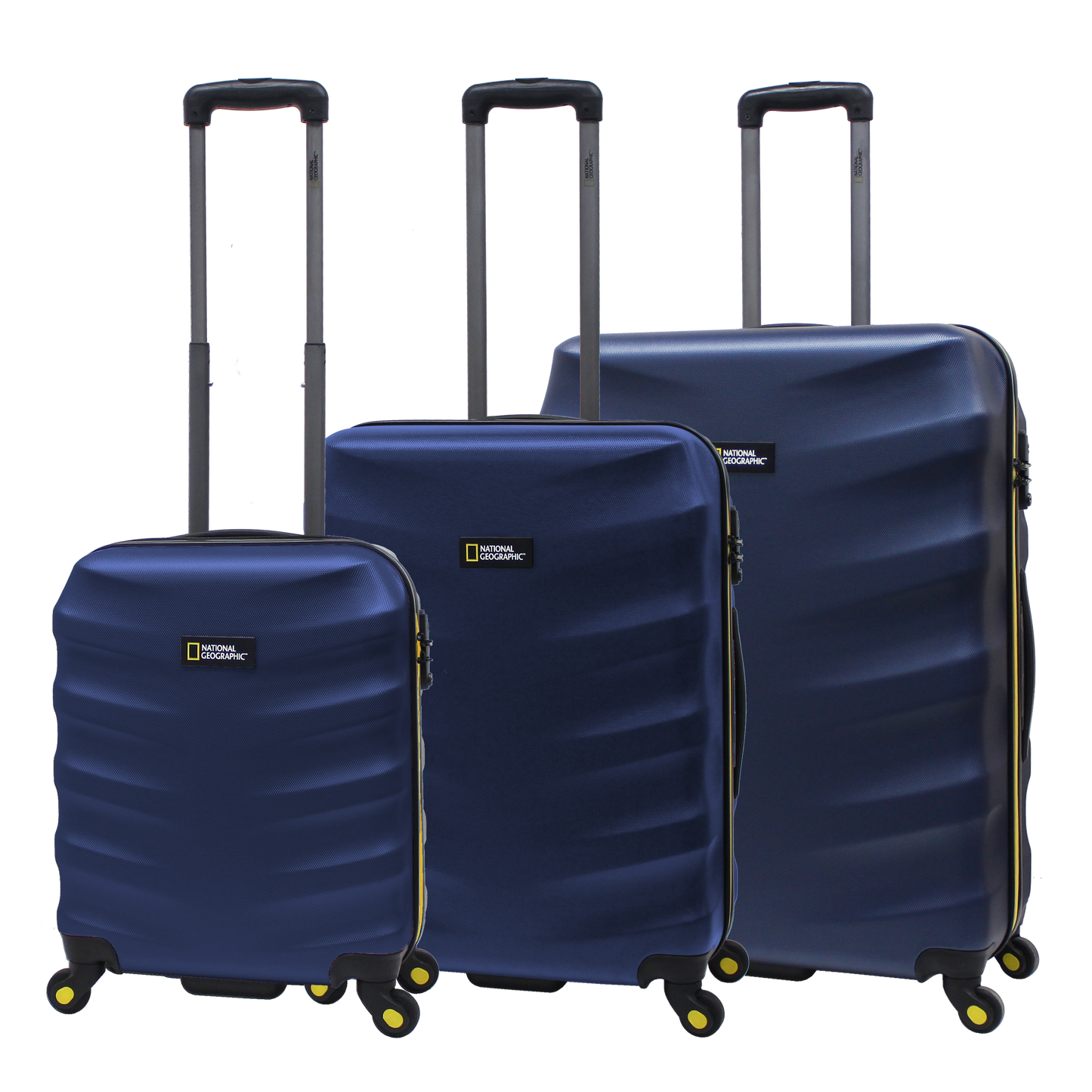 Navy hard luggage with 4 wheels