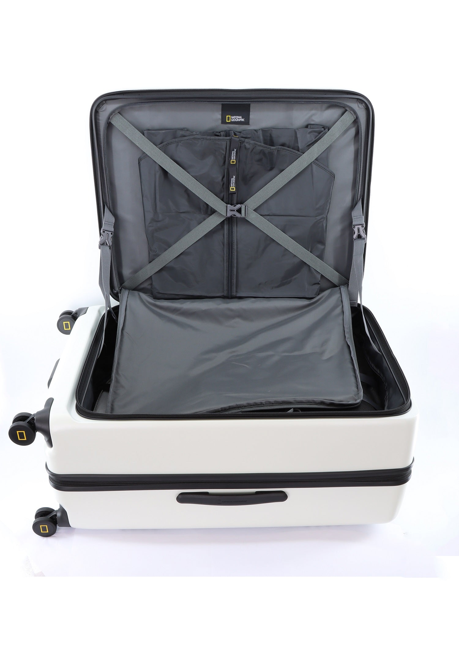 Polycarbonate luggage with lid opening