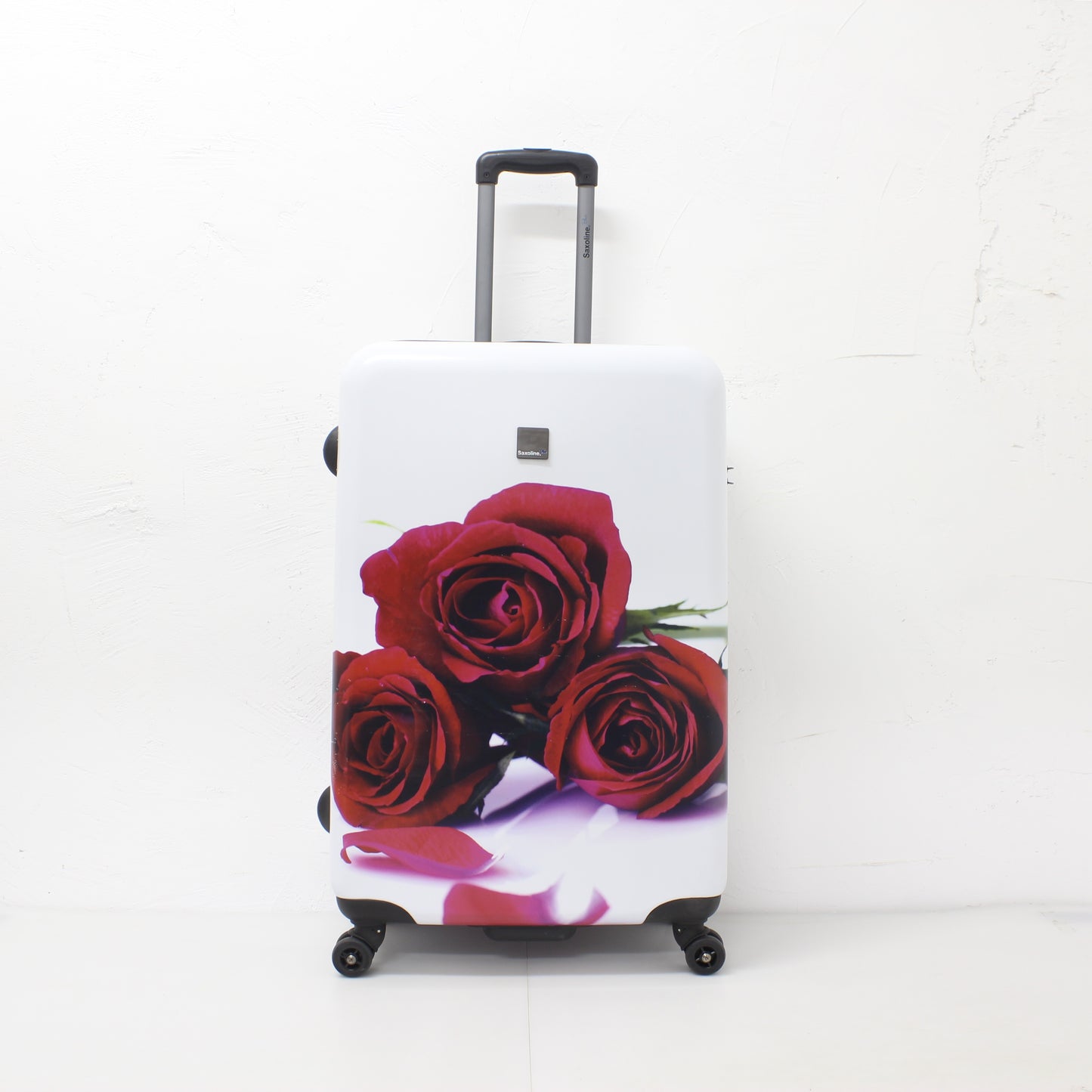 Hard Saxoline luggage with roses print