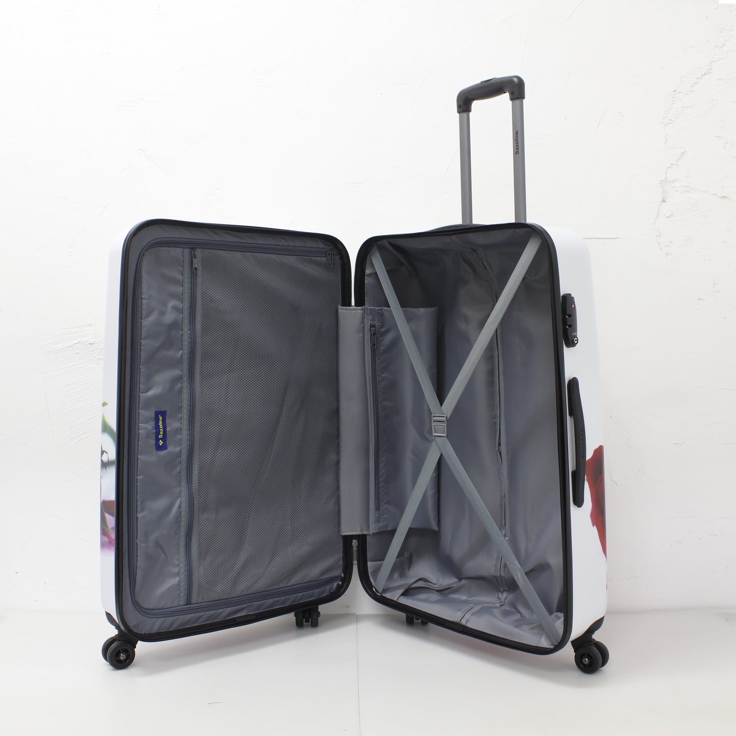 Saxoline Red Roses Hard Case trolley 3 piece set