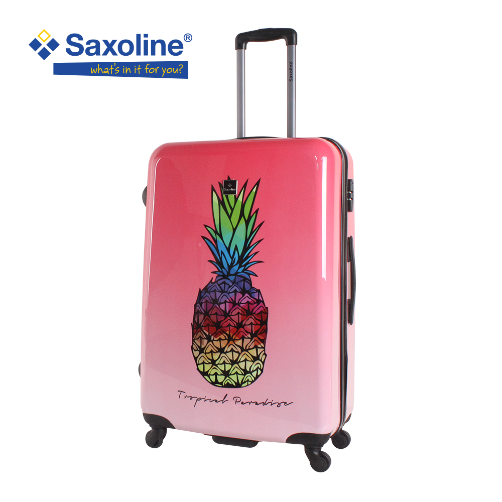 large hard suitcase Saxoline with pineapple print | Hk