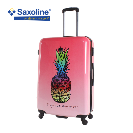 large hard suitcase Saxoline with pineapple print | Hk