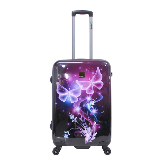 Hard saxoline luggage with butterfly print